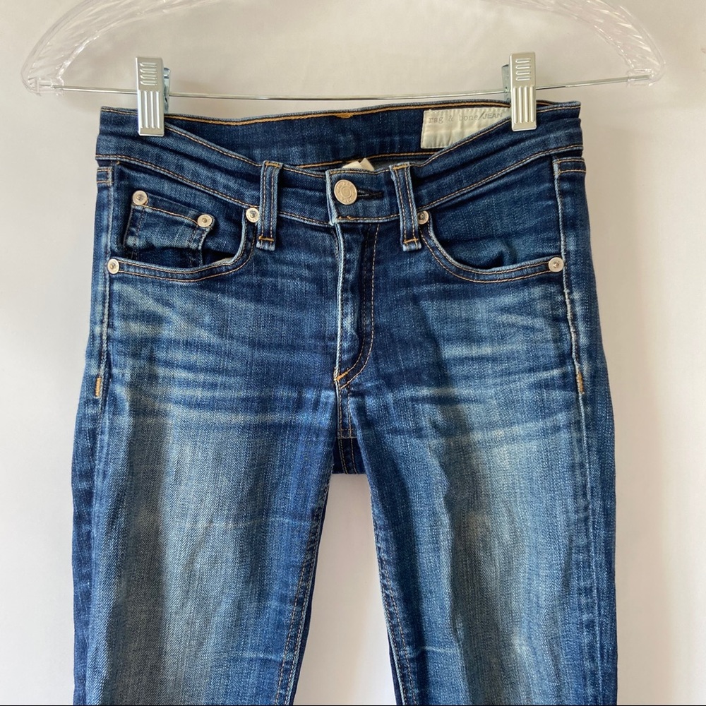 Rag & Bone Custom Knee Rip Skinny Jeans - Picture 3 of 7